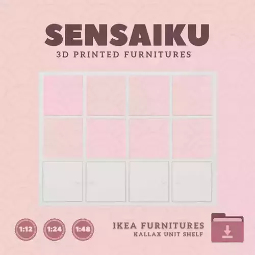 KALLAX Shelf Unit with Doors for Dollhouse IKEA 3D Print