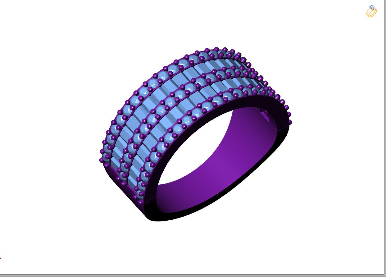 Custom Baguette Eternity Band - Diamond Ring - Baguette Band 3D print model_8