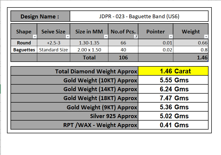 Custom Baguette Eternity Band - Diamond Ring - Baguette Band 3D print model_16