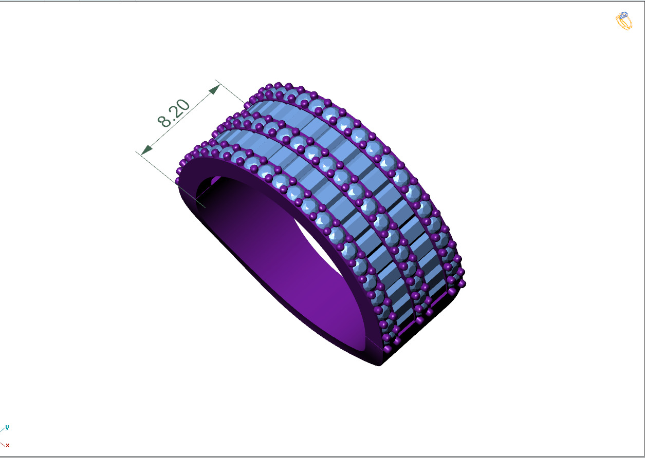 Custom Baguette Eternity Band - Diamond Ring - Baguette Band 3D print model_7