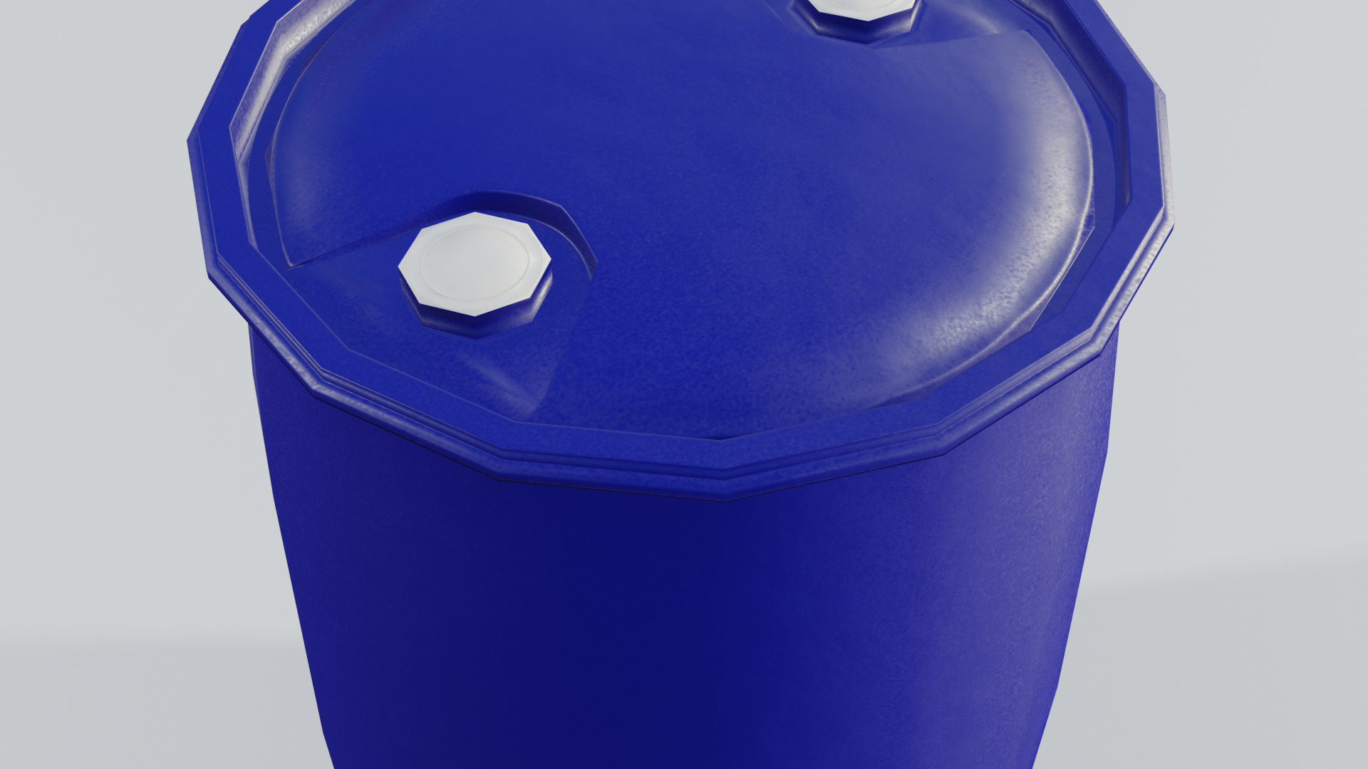 Plastic Tight Head Drum 60L Low-poly 3D model_3