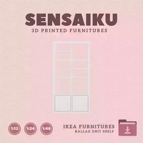 KALLAX Shelf Unit 2x4 with Doors V2 for Dollhouse IKEA  3D Print 3D print model