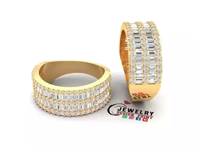 Custom Baguette Eternity Band - Diamond Ring - Baguette Band
