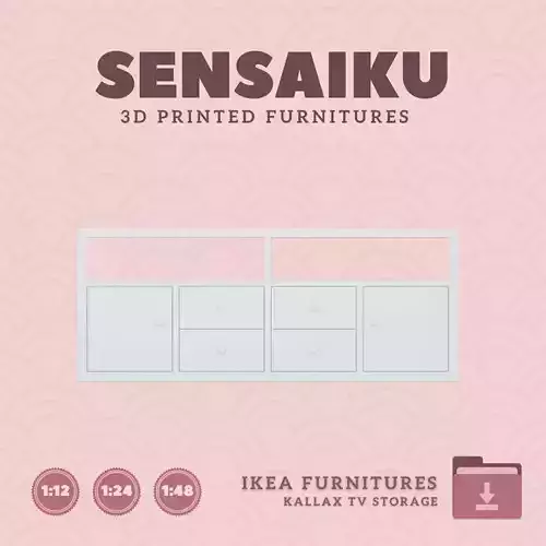 KALLAX TV Storage for Miniature Dollhouse IKEA 3D Print