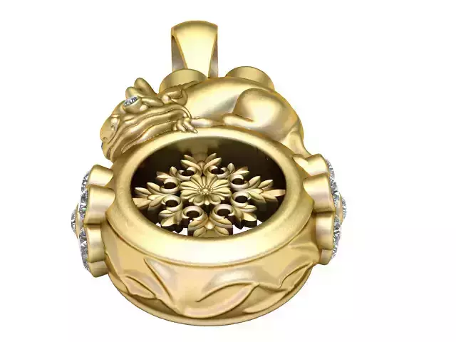 GOLD DESIGN CHARM PENDANT 3D PRINTABLE MODEL 