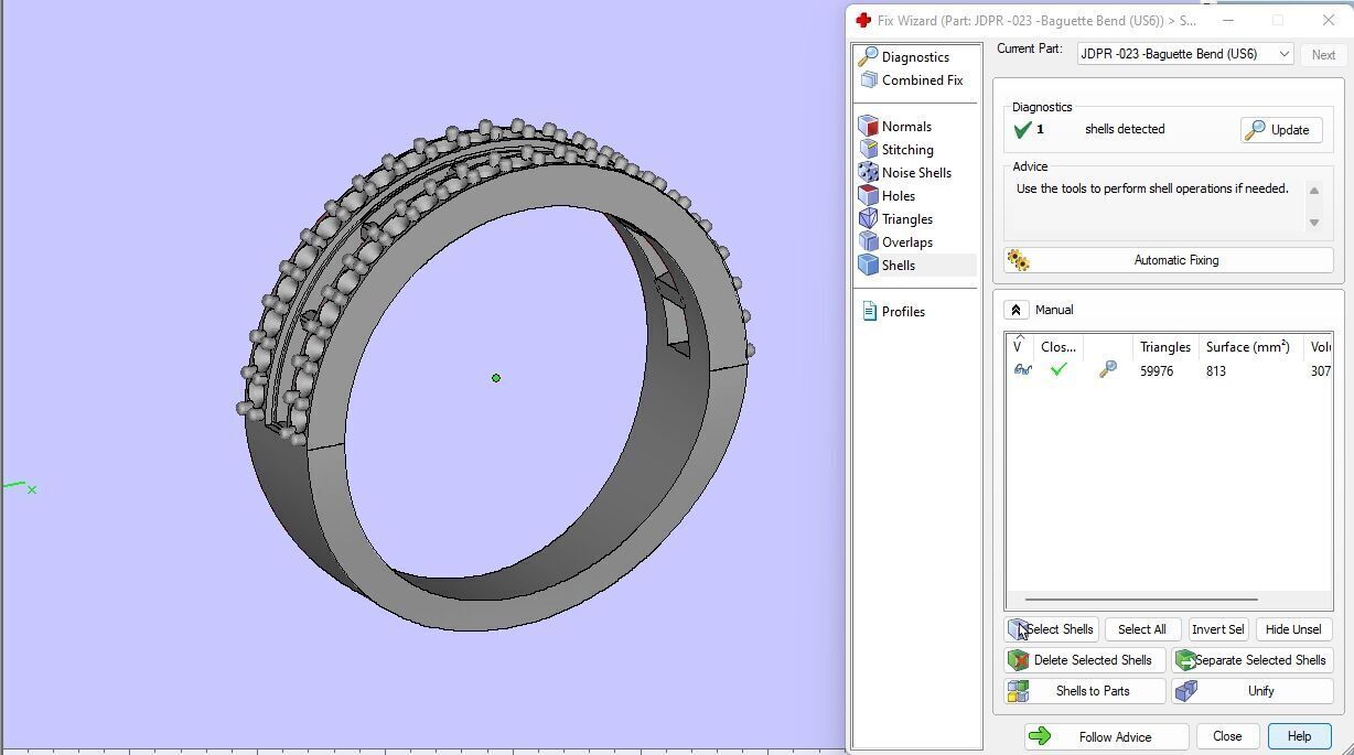 Custom Baguette Single Row Band - Baguette Single Row Band 3D print model_16