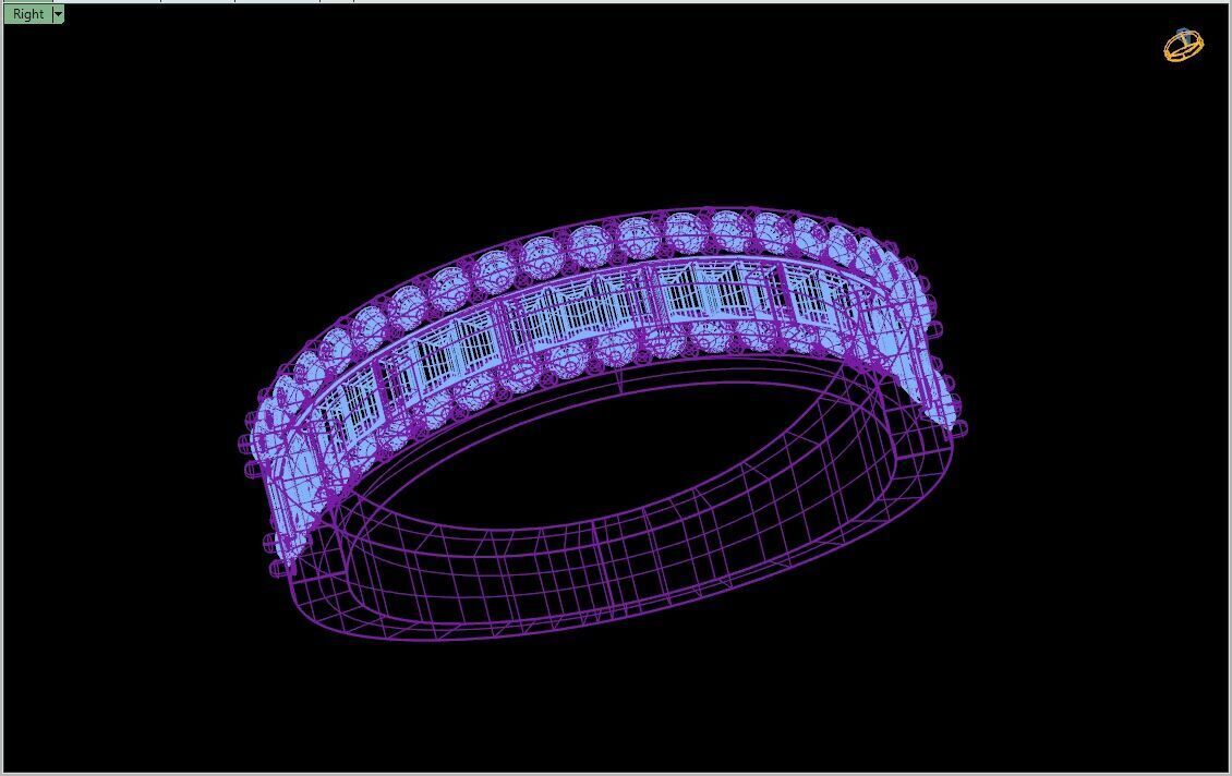 Custom Baguette Single Row Band - Baguette Single Row Band 3D print model_14