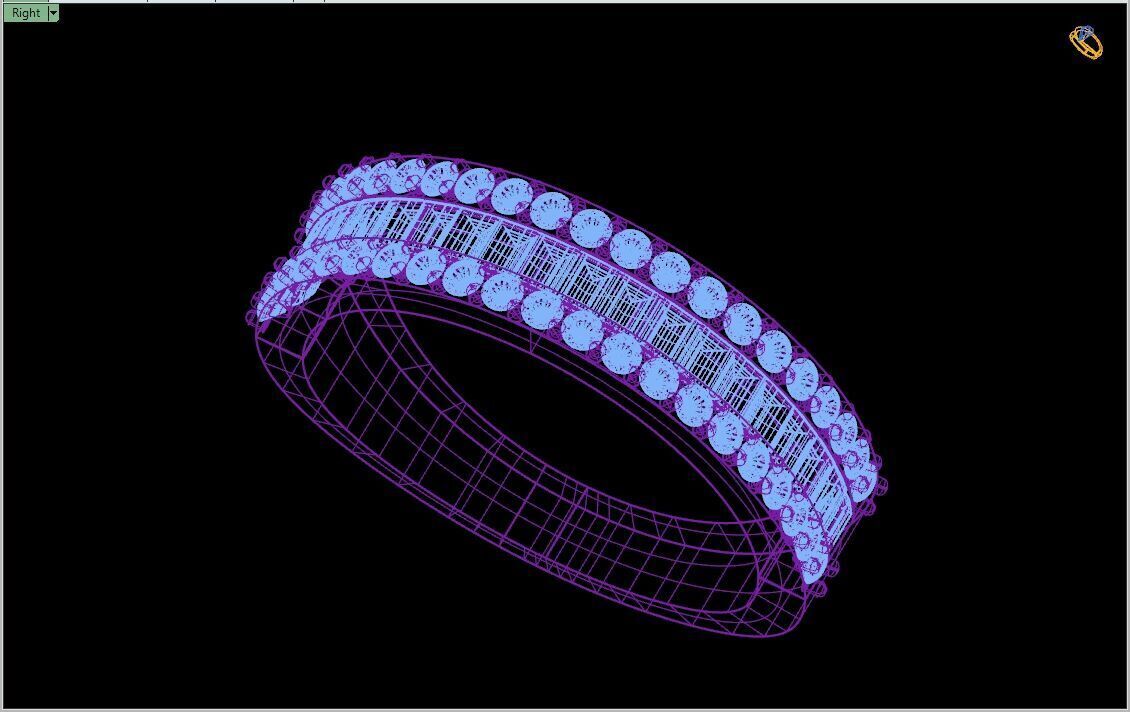 Custom Baguette Single Row Band - Baguette Single Row Band 3D print model_15
