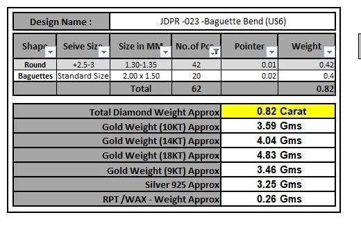 Custom Baguette Single Row Band - Baguette Single Row Band 3D print model_17