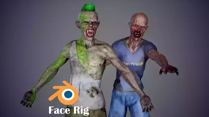 Zombie Pack 02 Low-poly 3D model