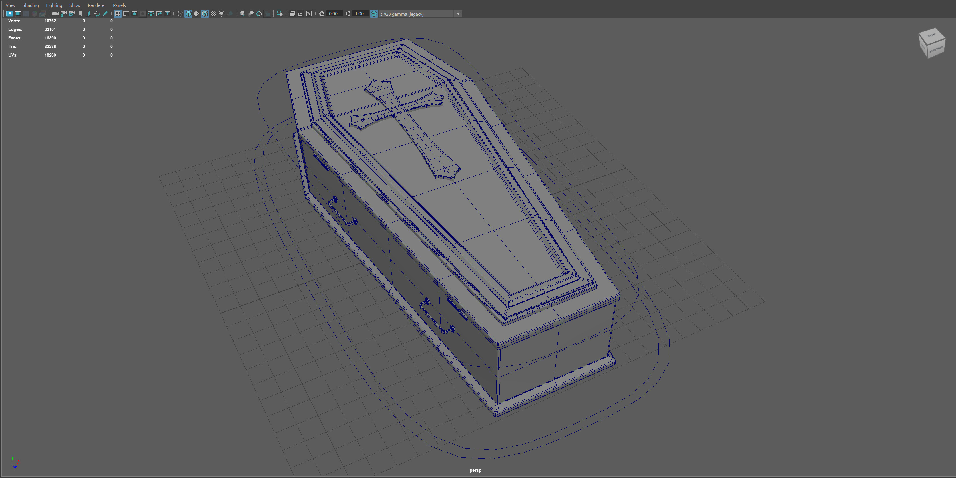 Coffin Box Maya Rigged Low-poly 3D model_7
