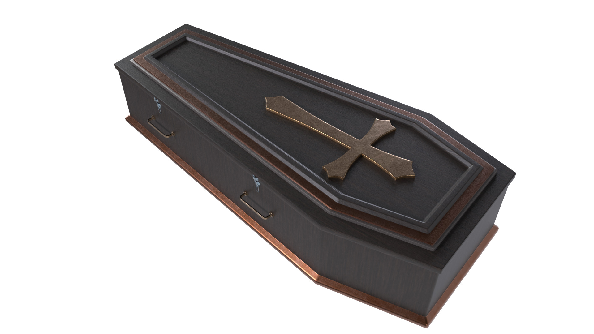 Coffin Box Maya Rigged Low-poly 3D model_4