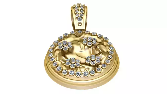 FLOWER COIN PENDANT 3D PRINTABLE MODEL 