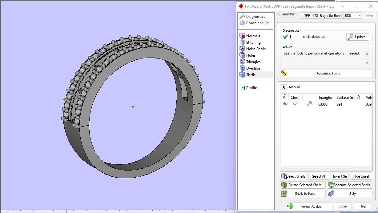Custom Baguette Single Row Band - Baguette Single Row Band 3D print model_15