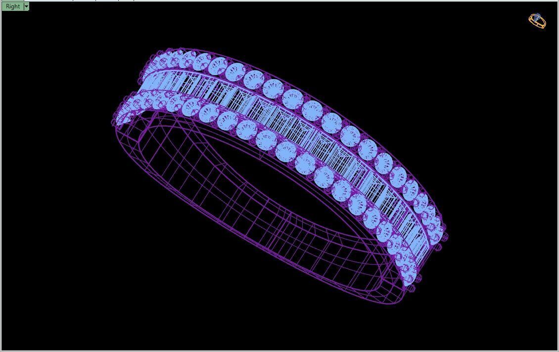 Custom Baguette Single Row Band - Baguette Single Row Band 3D print model_13