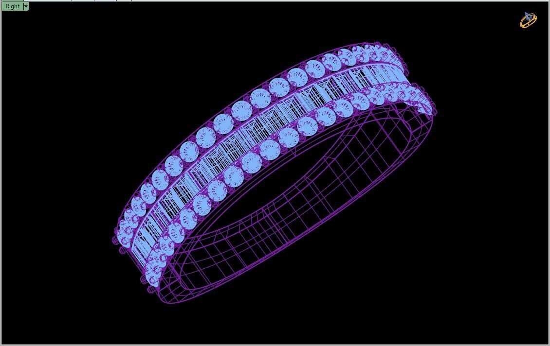 Custom Baguette Single Row Band - Baguette Single Row Band 3D print model_14