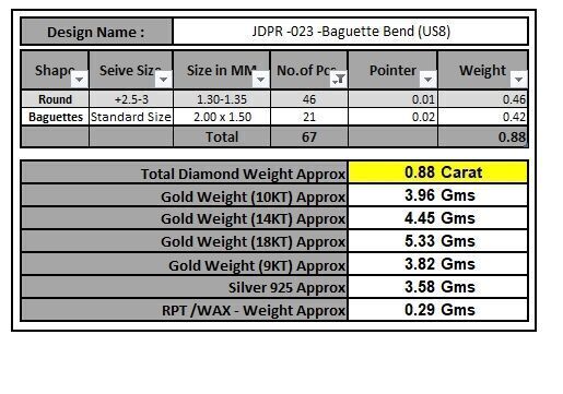 Custom Baguette Single Row Band - Baguette Single Row Band 3D print model_16