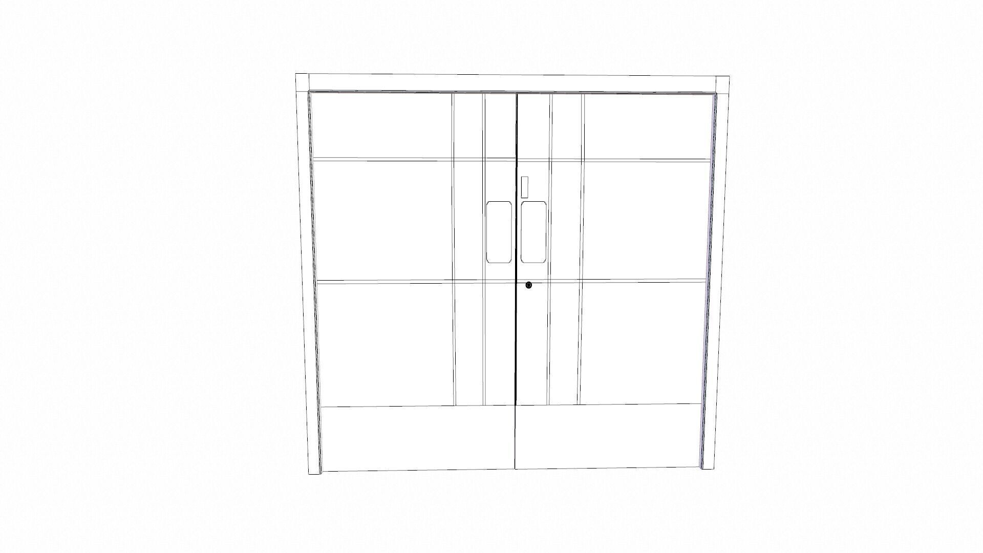 Industrial Door Low-poly 3D model_9