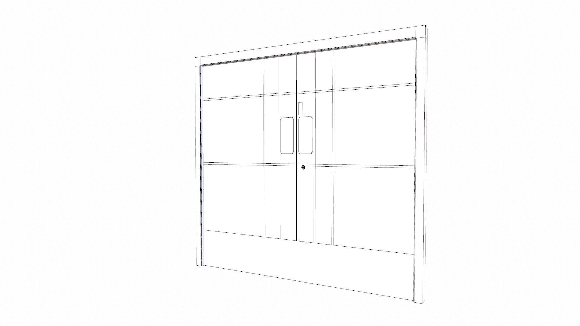 Industrial Door Low-poly 3D model_7