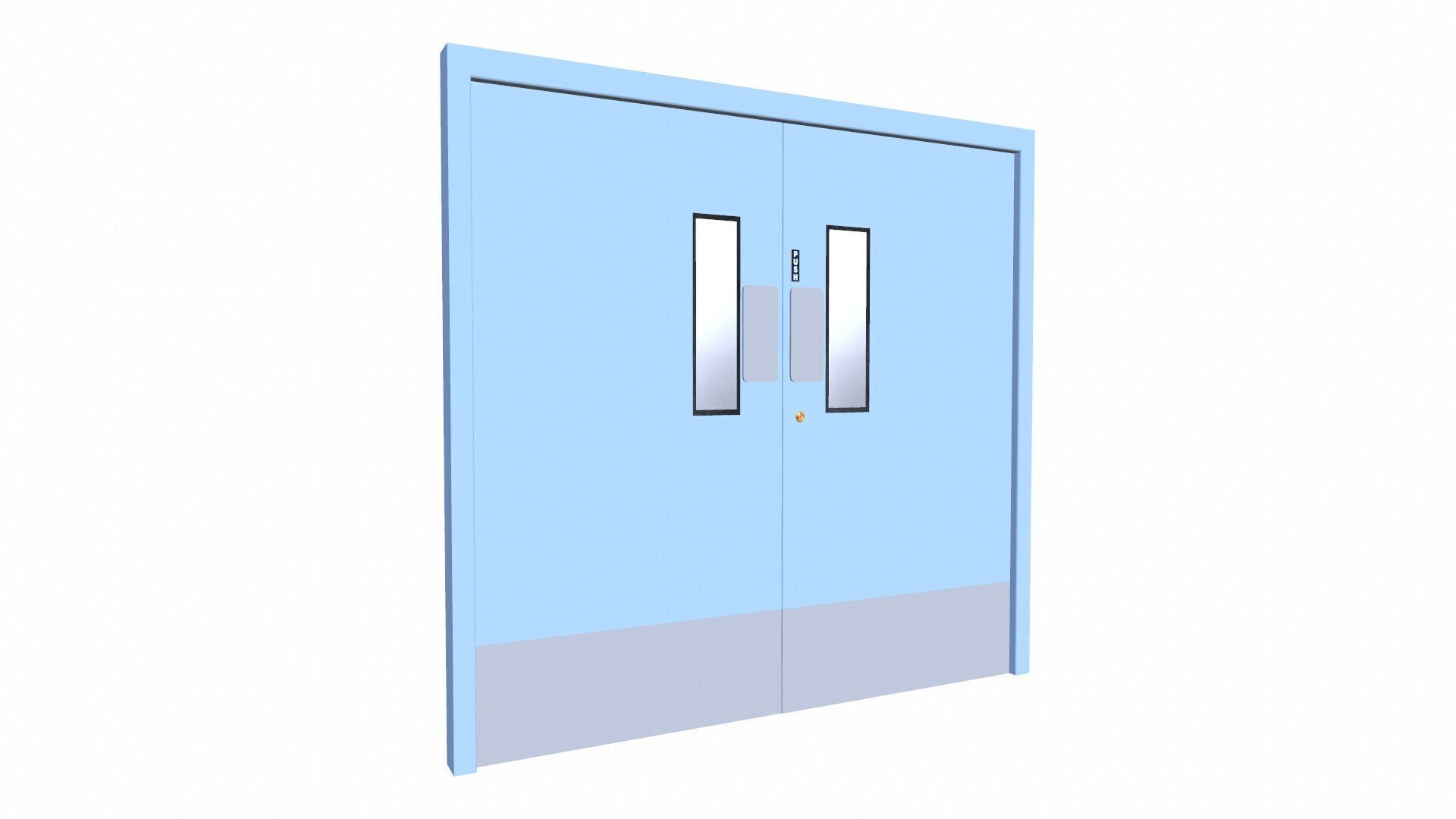 Industrial Door Low-poly 3D model_5