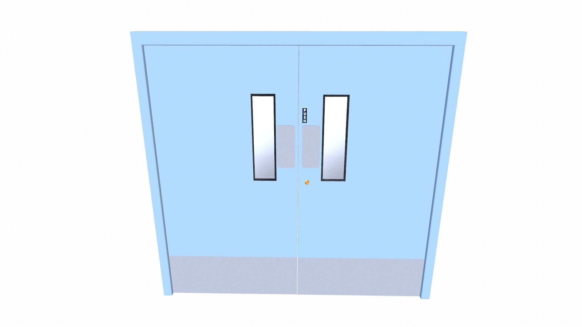 Industrial Door Low-poly 3D model_4