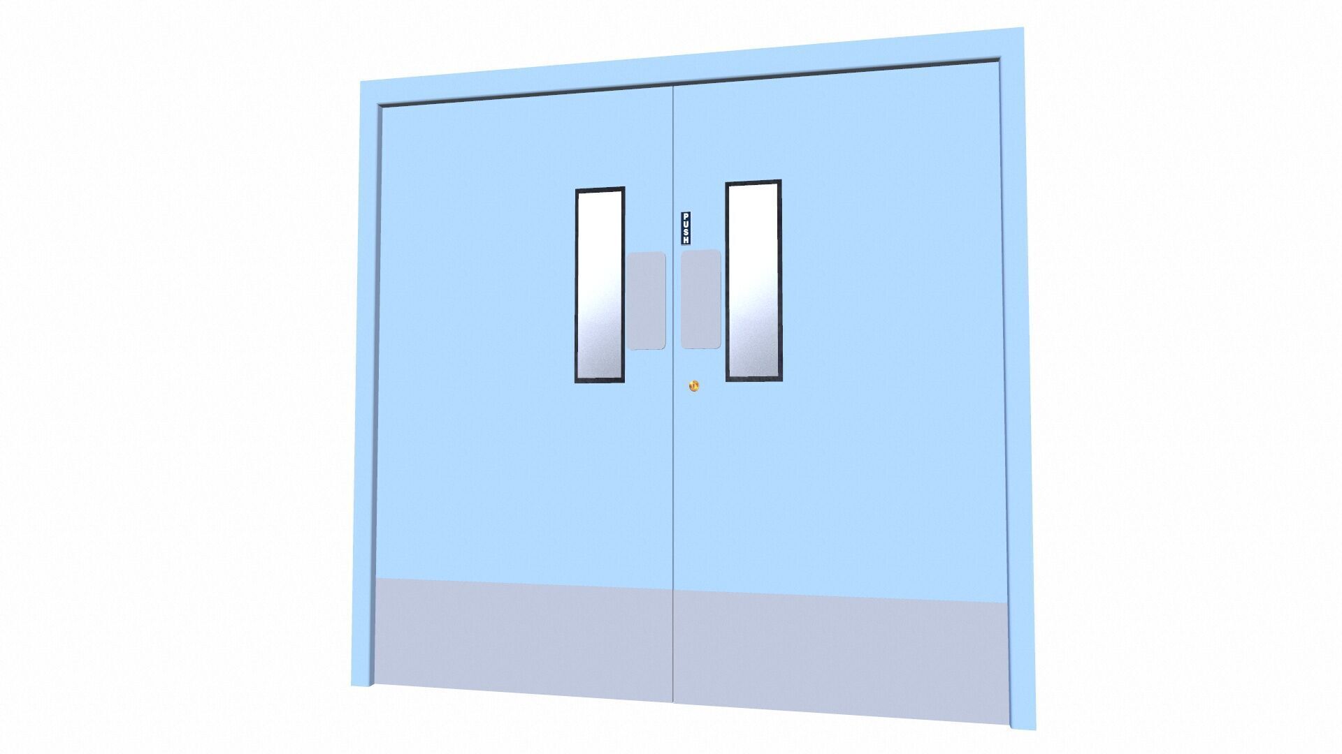 Industrial Door Low-poly 3D model_3