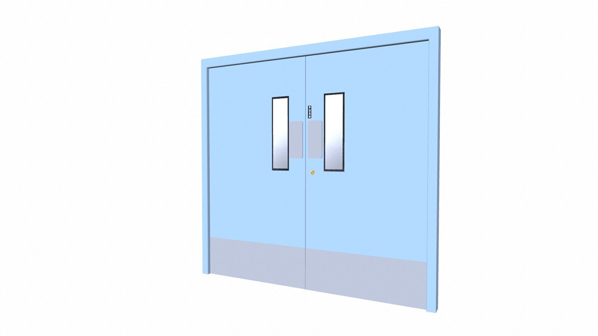 Industrial Door Low-poly 3D model_6