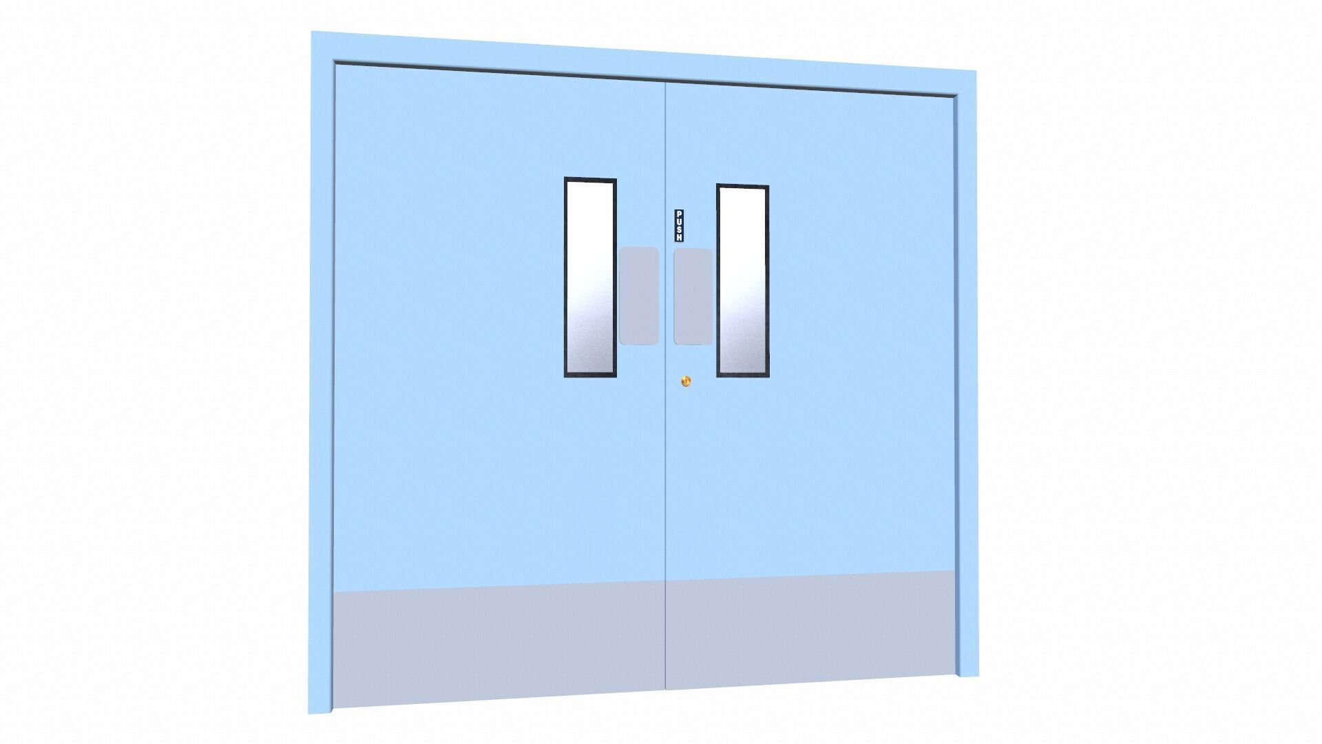 Industrial Door Low-poly 3D model_2