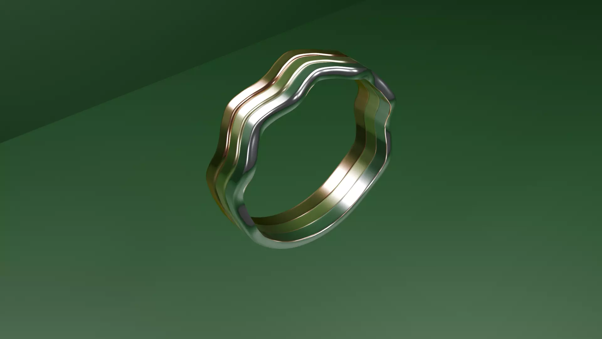 Triple Waved Ring Free 3D print model