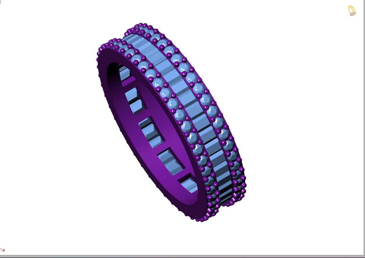 Custom Baguette Single Row Eternity Band - Diamond Band 3D print model_9