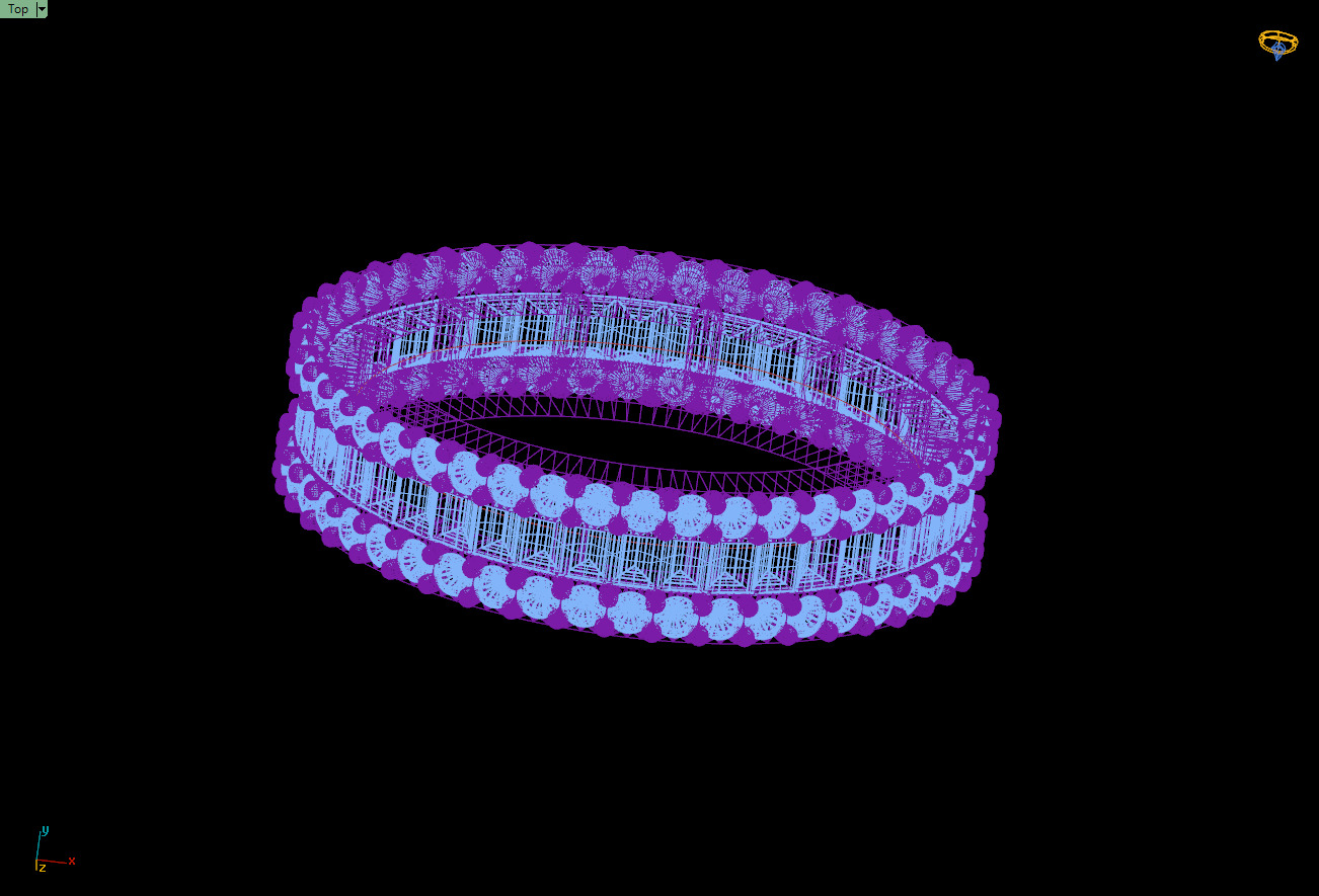 Custom Baguette Single Row Eternity Band - Diamond Band 3D print model_12