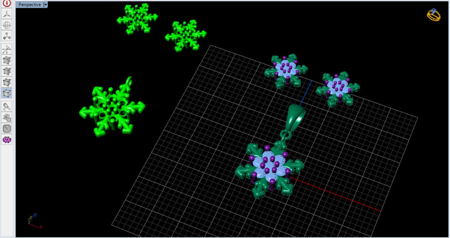 snow half set jewelry  3D print model_21