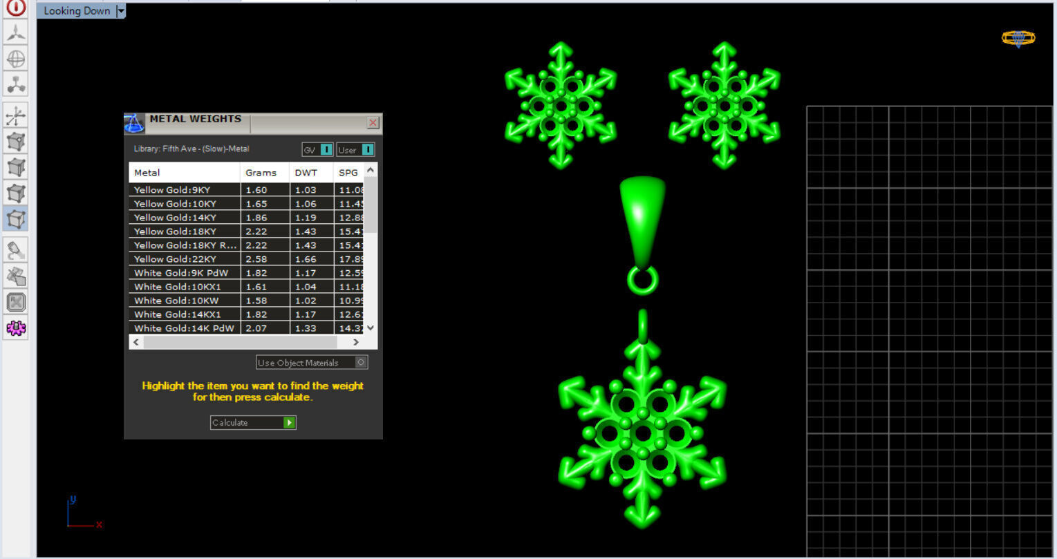 snow half set jewelry  3D print model_5