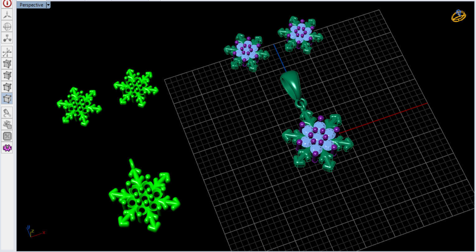 snow half set jewelry  3D print model_25