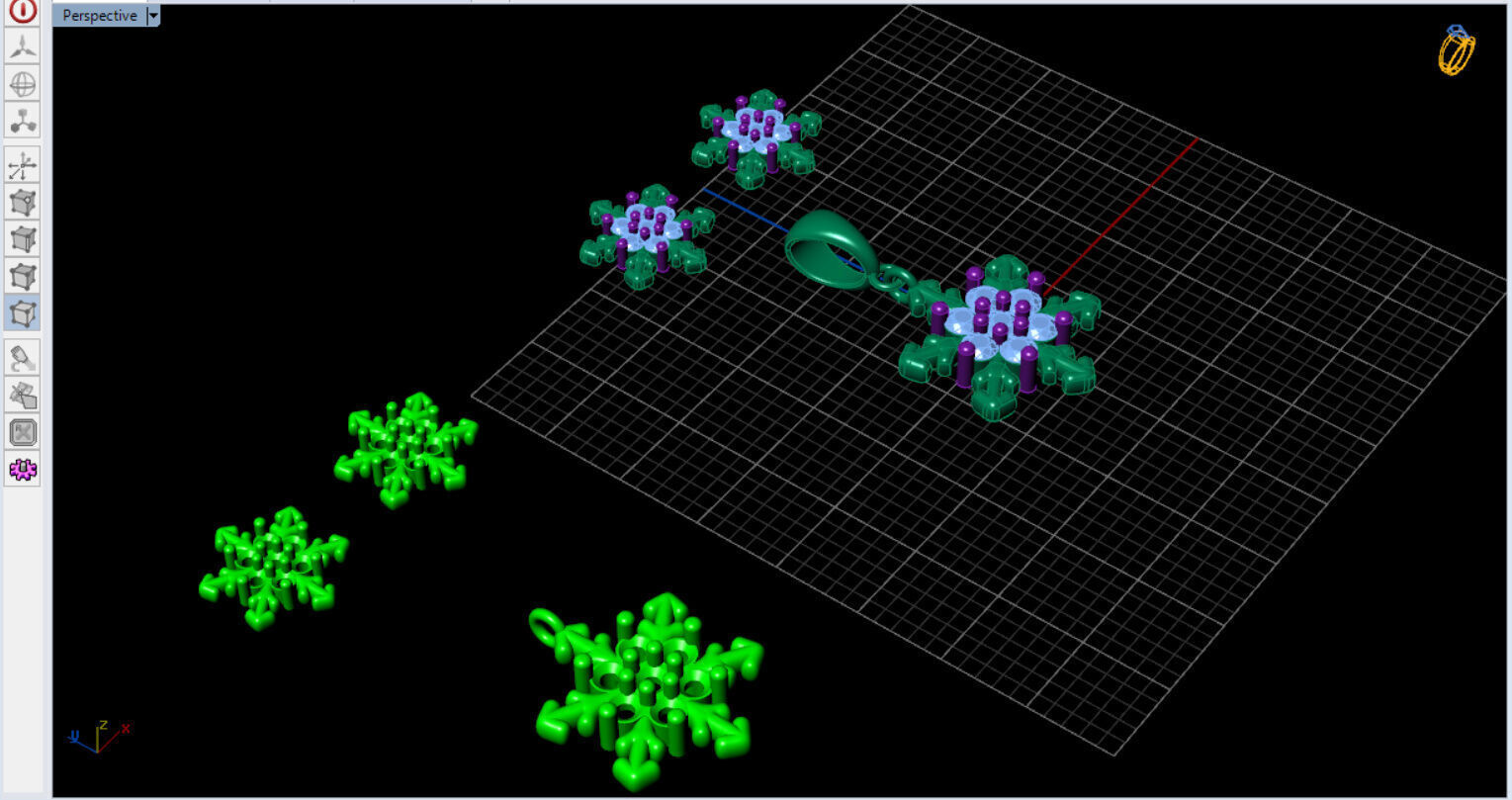 snow half set jewelry  3D print model_17