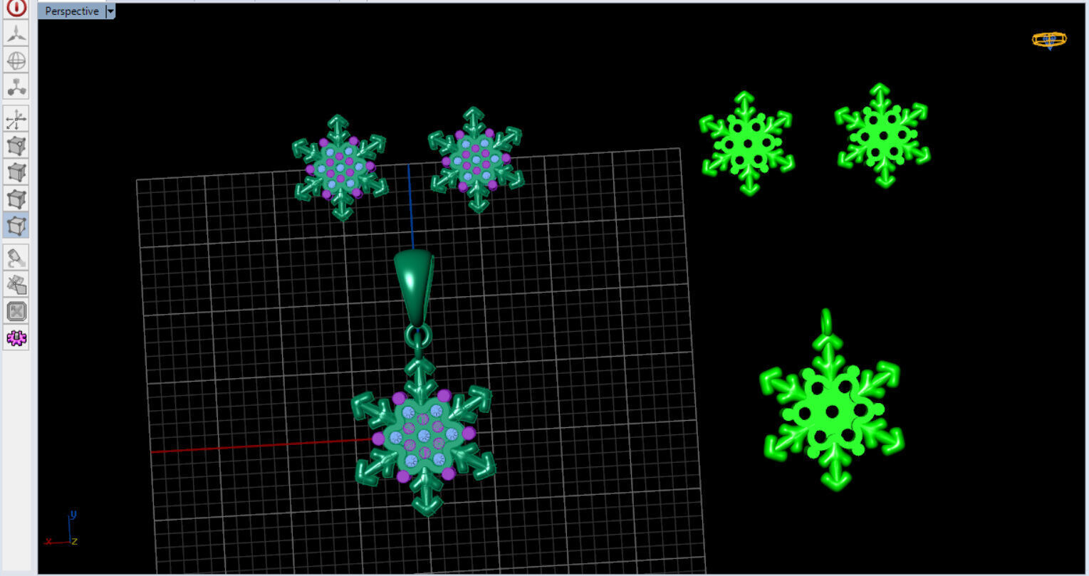 snow half set jewelry  3D print model_16