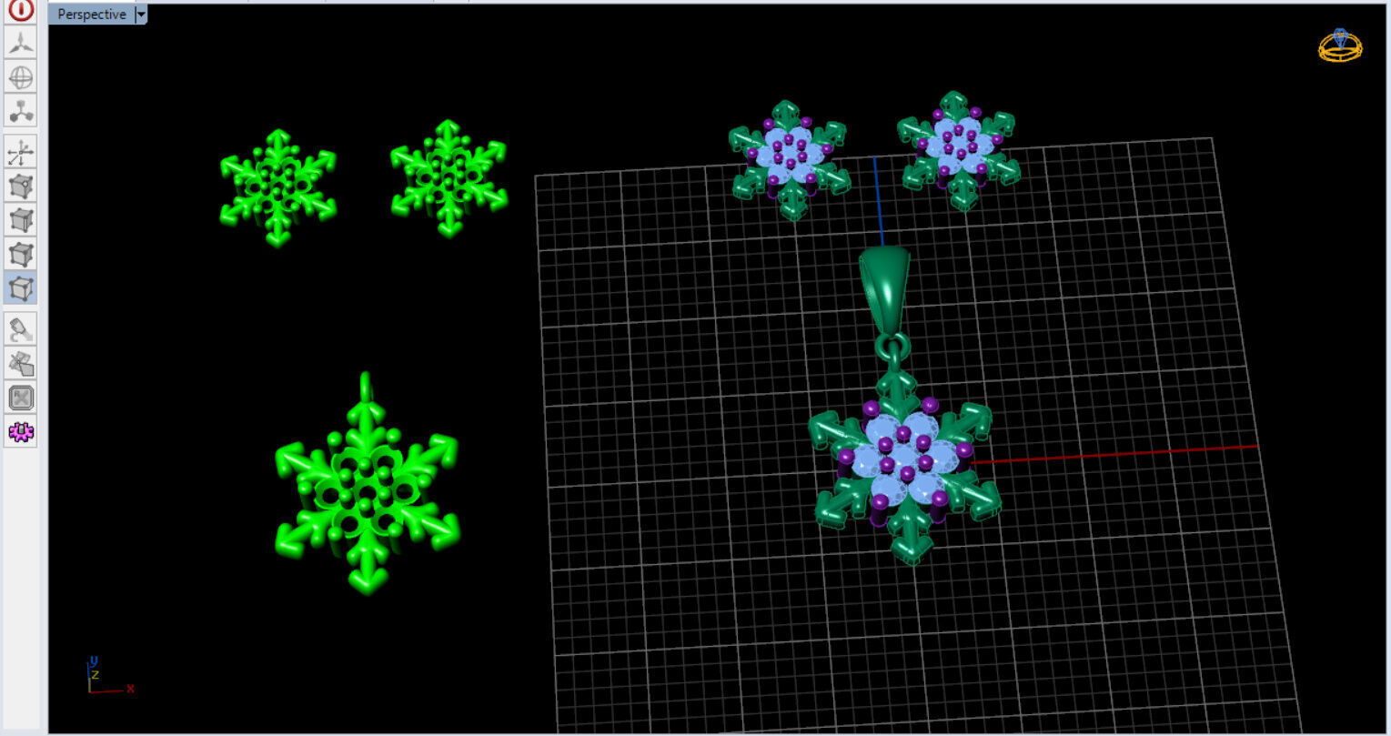 snow half set jewelry  3D print model_26