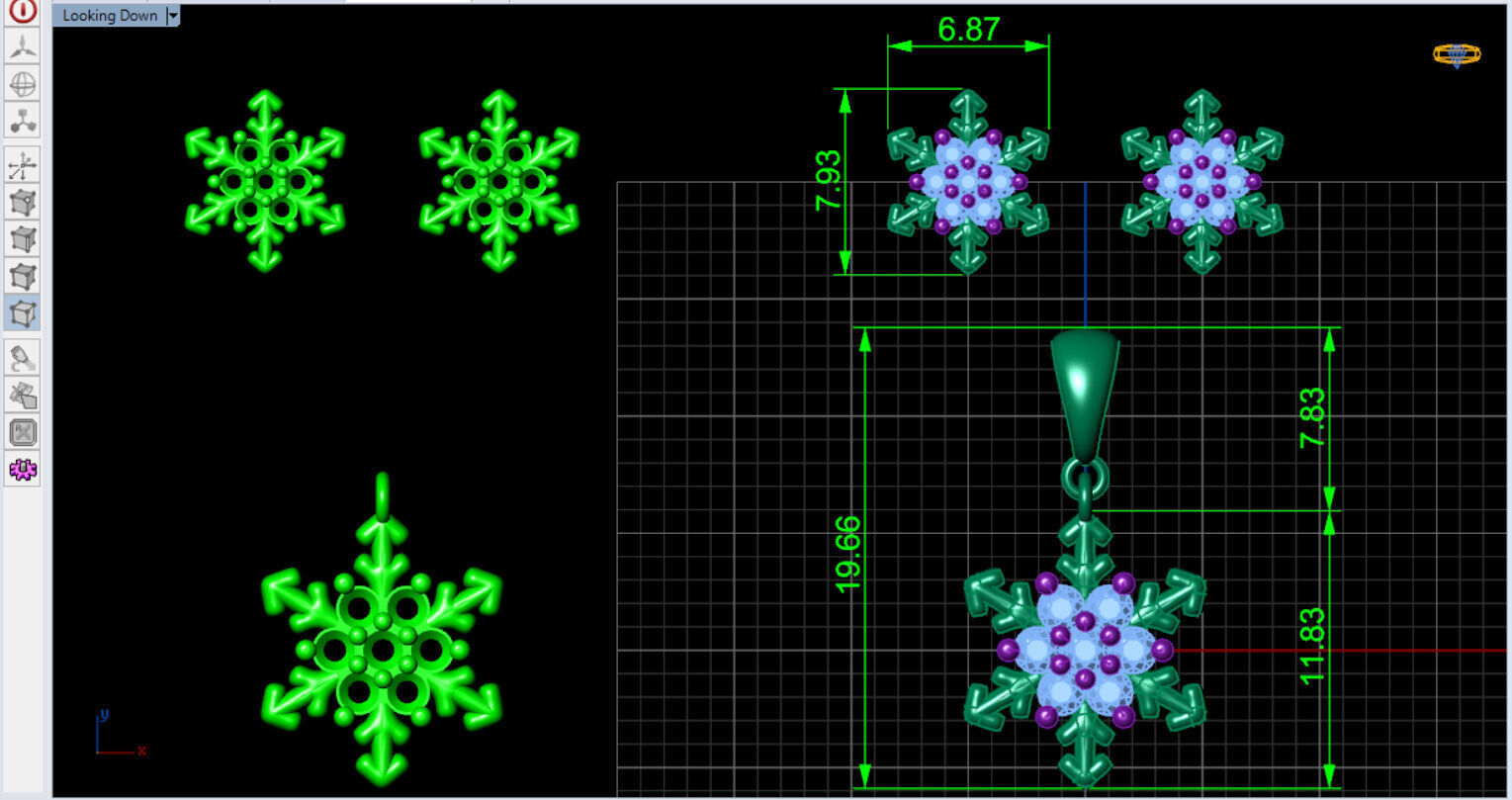 snow half set jewelry  3D print model_27