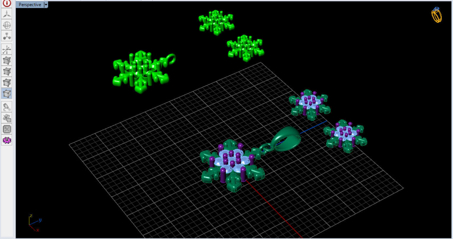 snow half set jewelry  3D print model_13