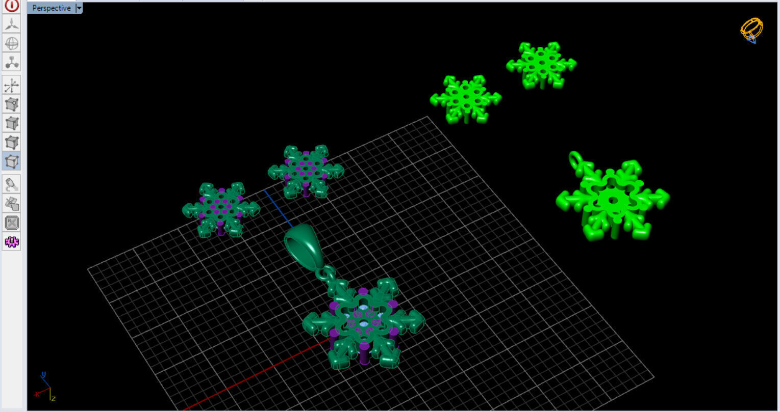 snow half set jewelry  3D print model_18