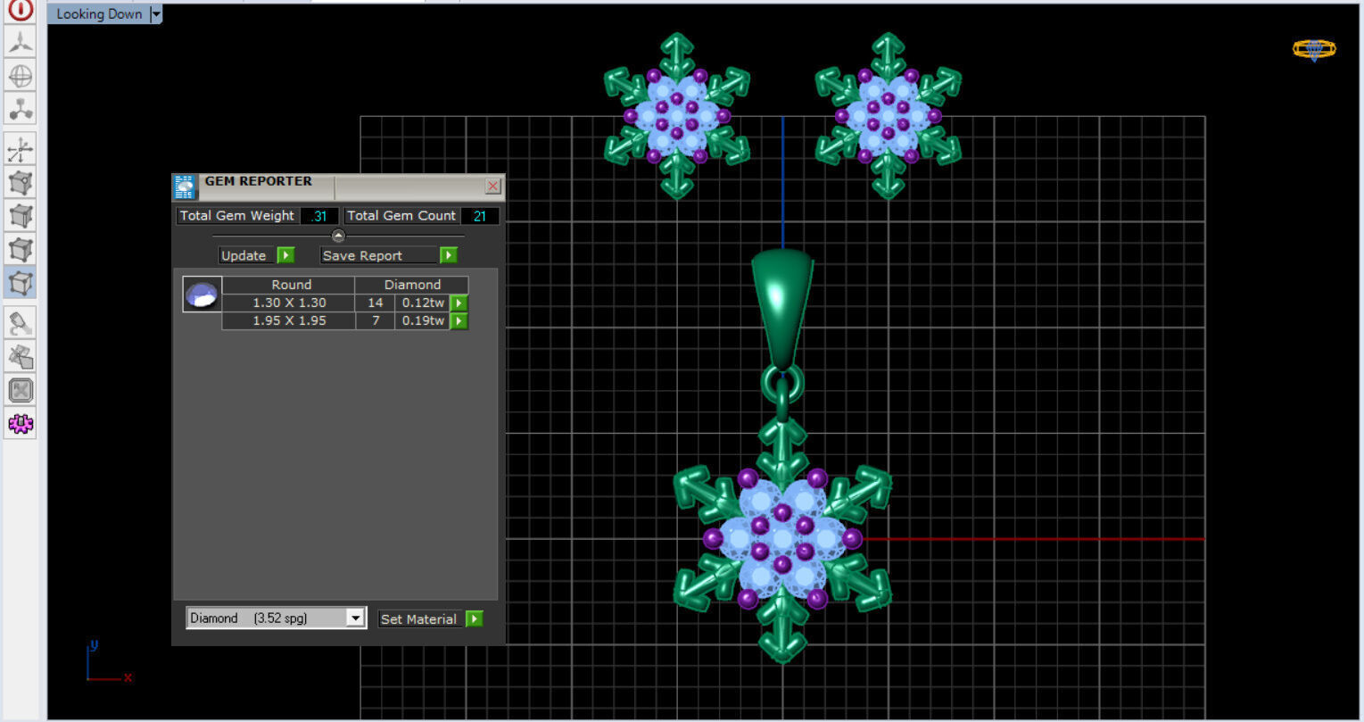 snow half set jewelry  3D print model_6