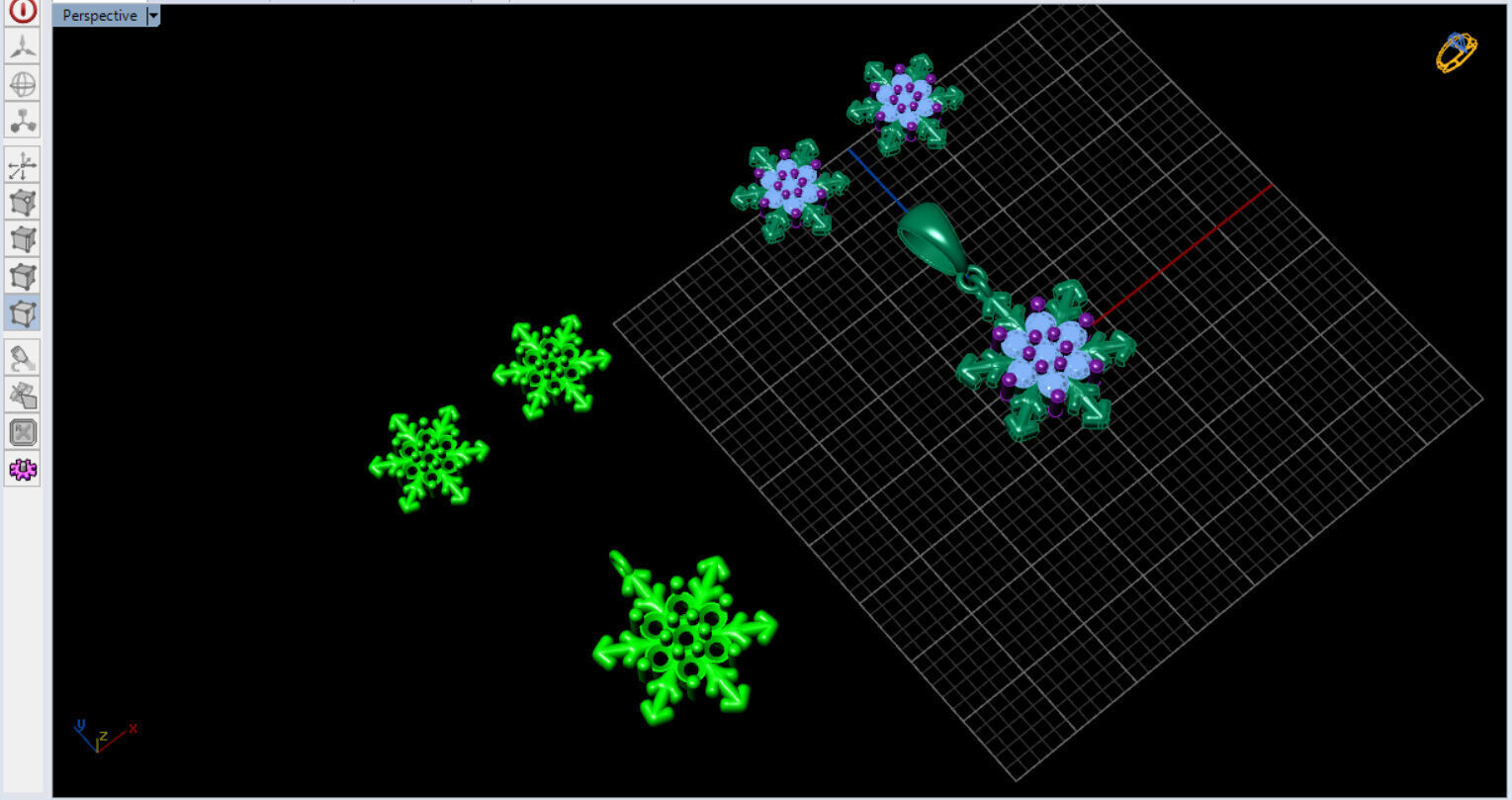 snow half set jewelry  3D print model_19