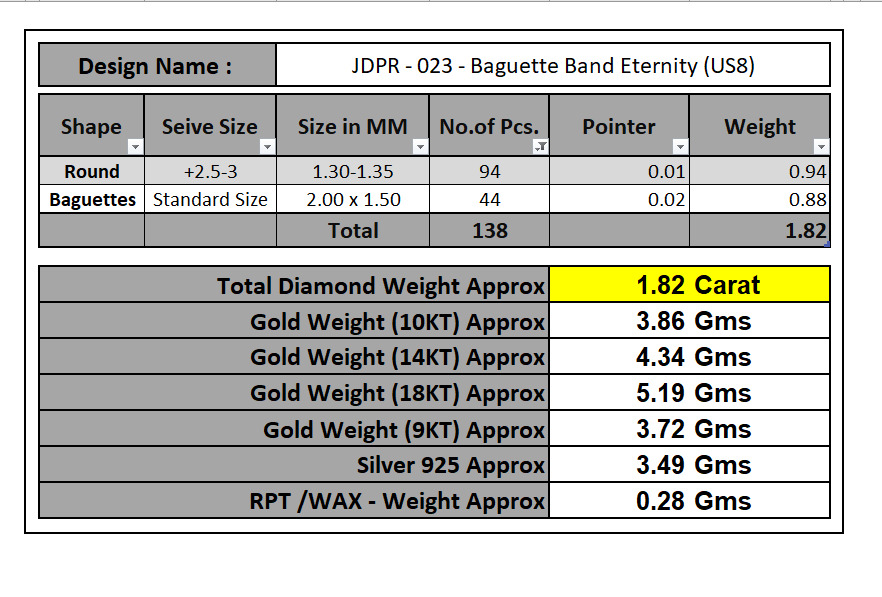 Custom Baguette Single Row Eternity Band-Baguette Eternity Band 3D print model_14