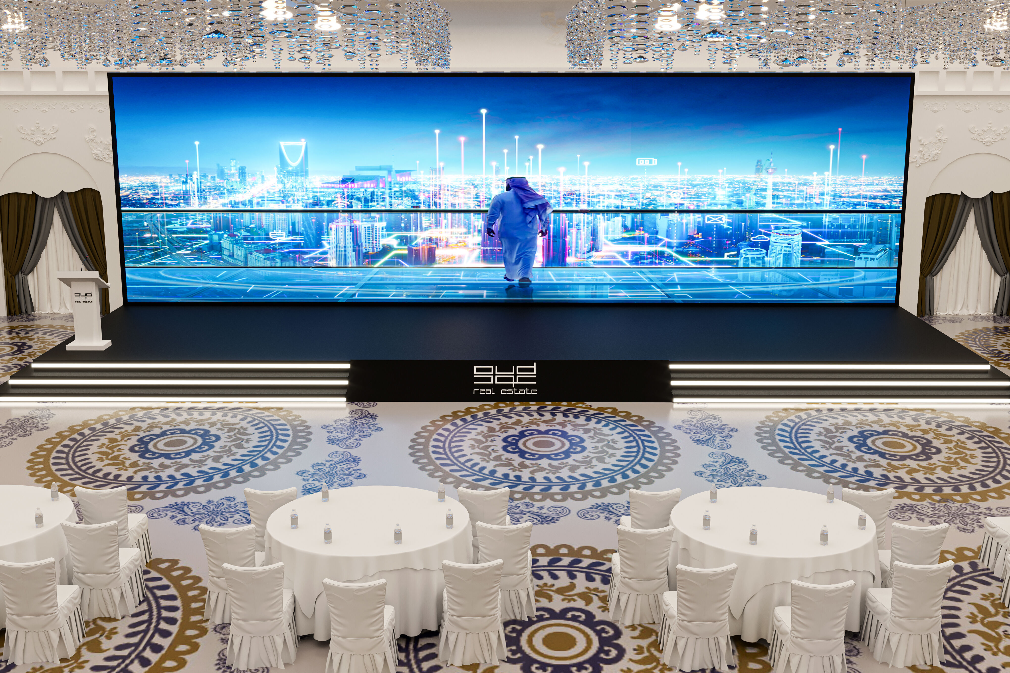 stage with hall 3D model_1