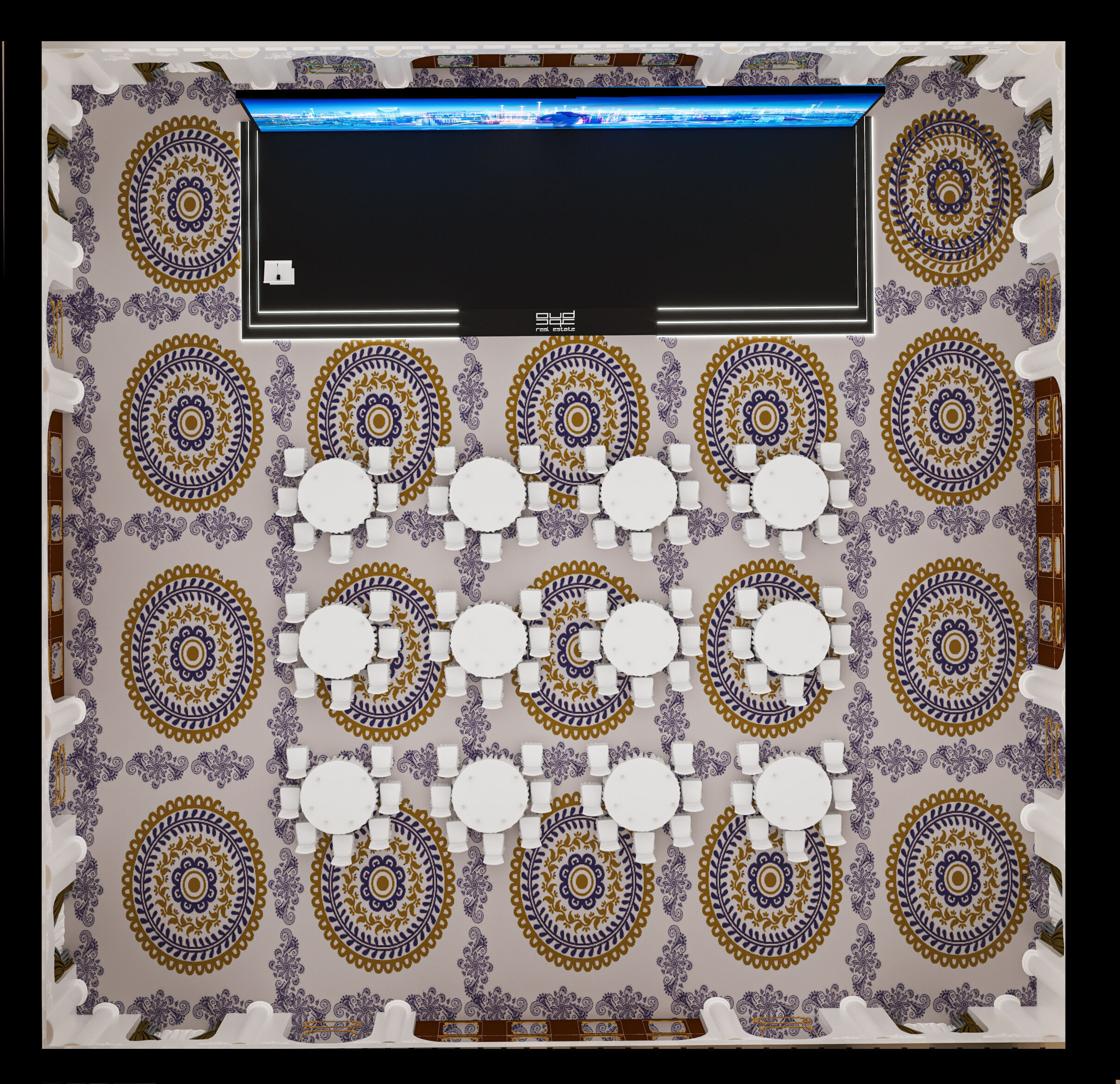 stage with hall 3D model_2