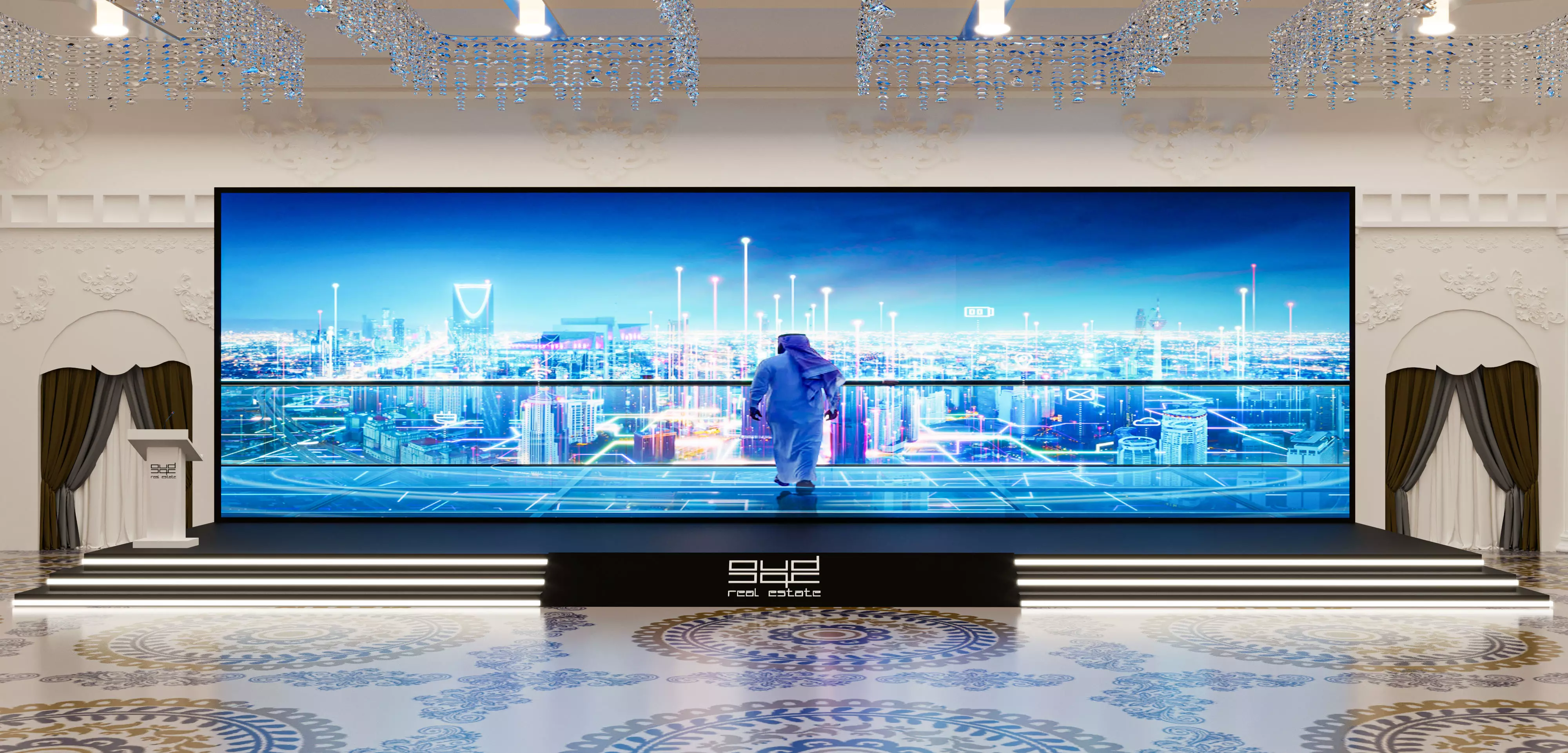 stage with hall 3D model_0