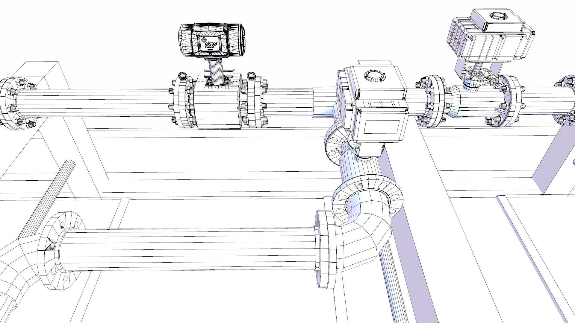 Oil Heating and pumping skid Low-poly 3D model_16