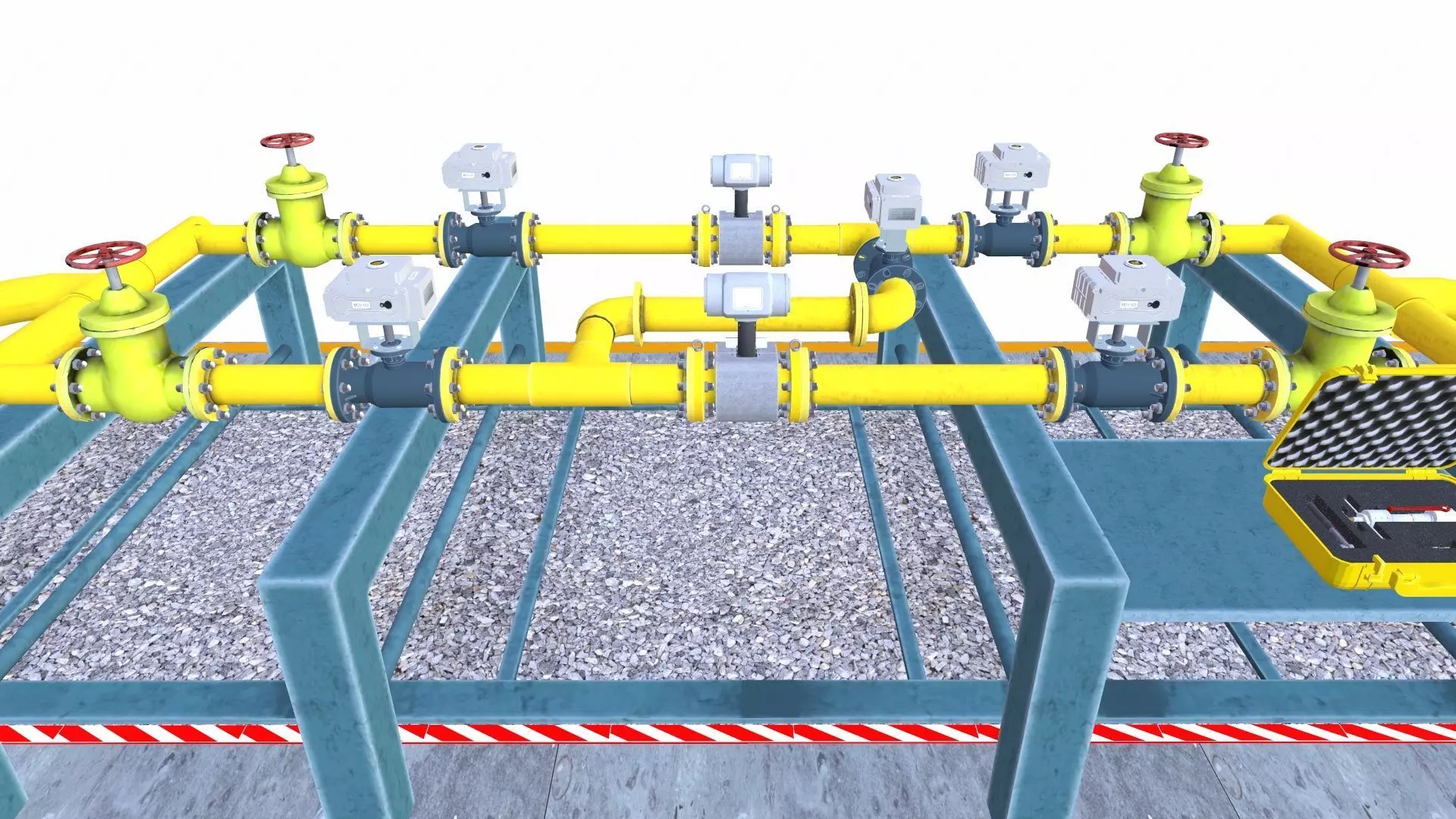 Oil Heating and pumping skid Low-poly 3D model_0
