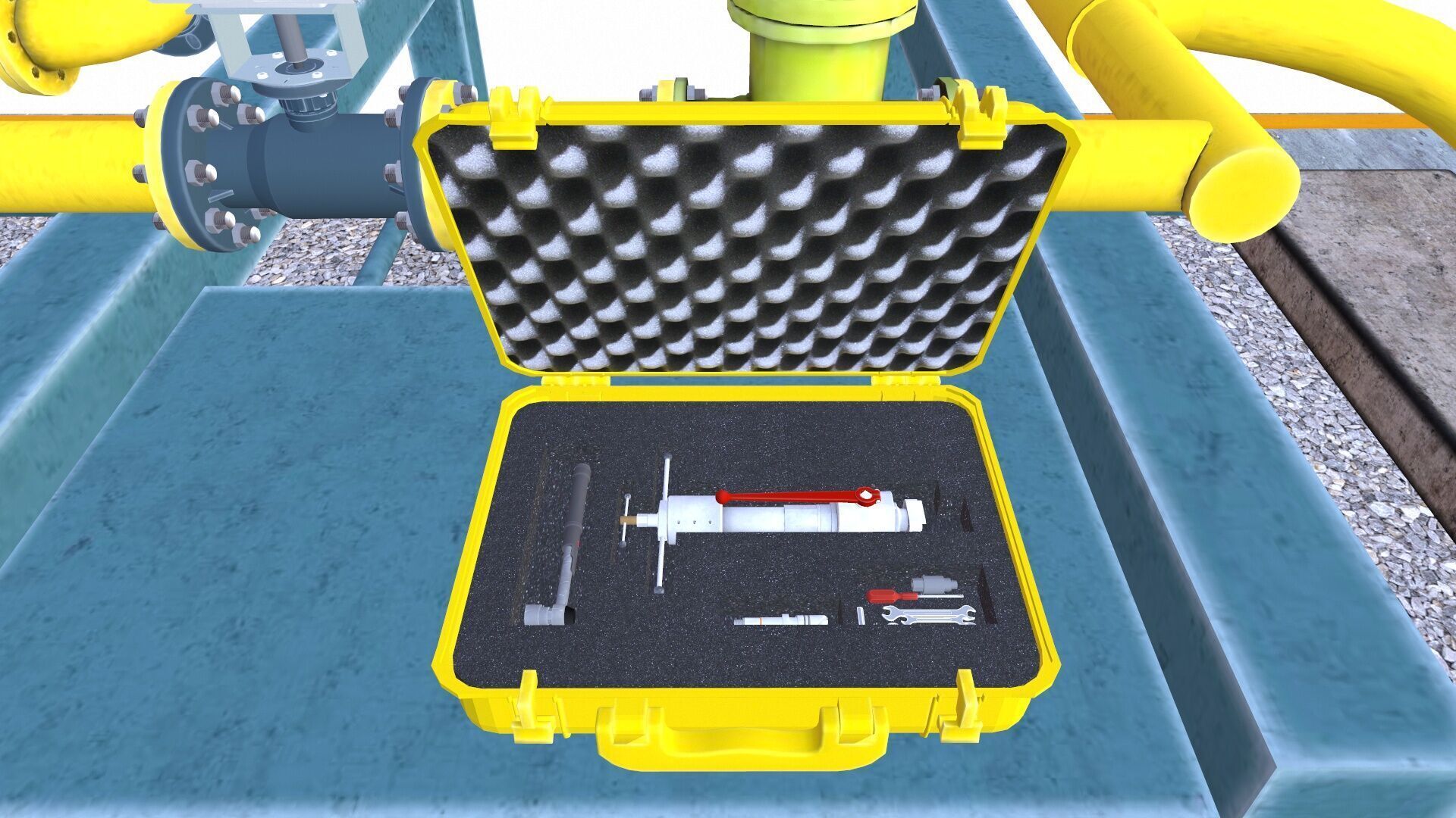 Oil Heating and pumping skid Low-poly 3D model_6