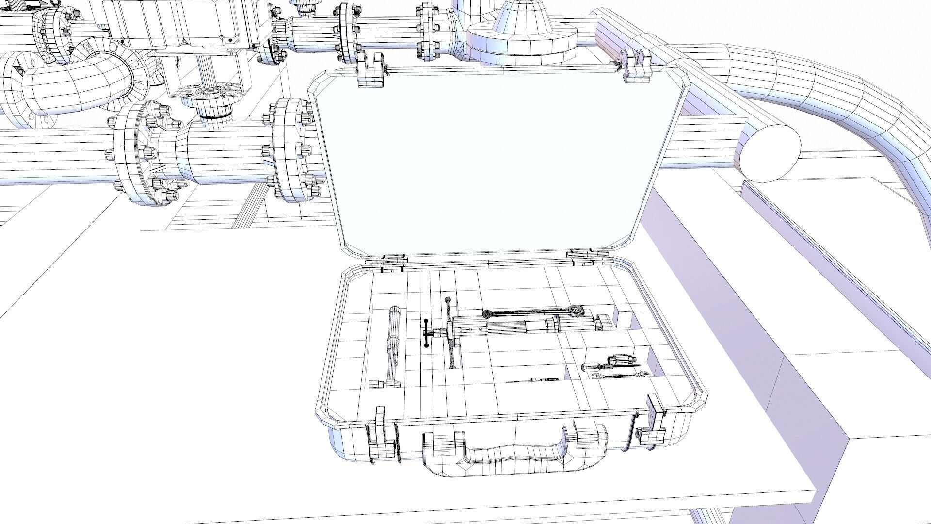 Oil Heating and pumping skid Low-poly 3D model_13